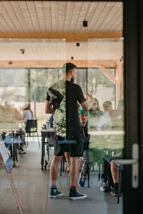 A Bejamas teammate during the company retreat